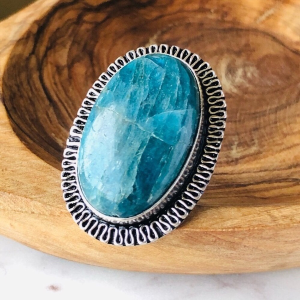 Apatite Silver Ring